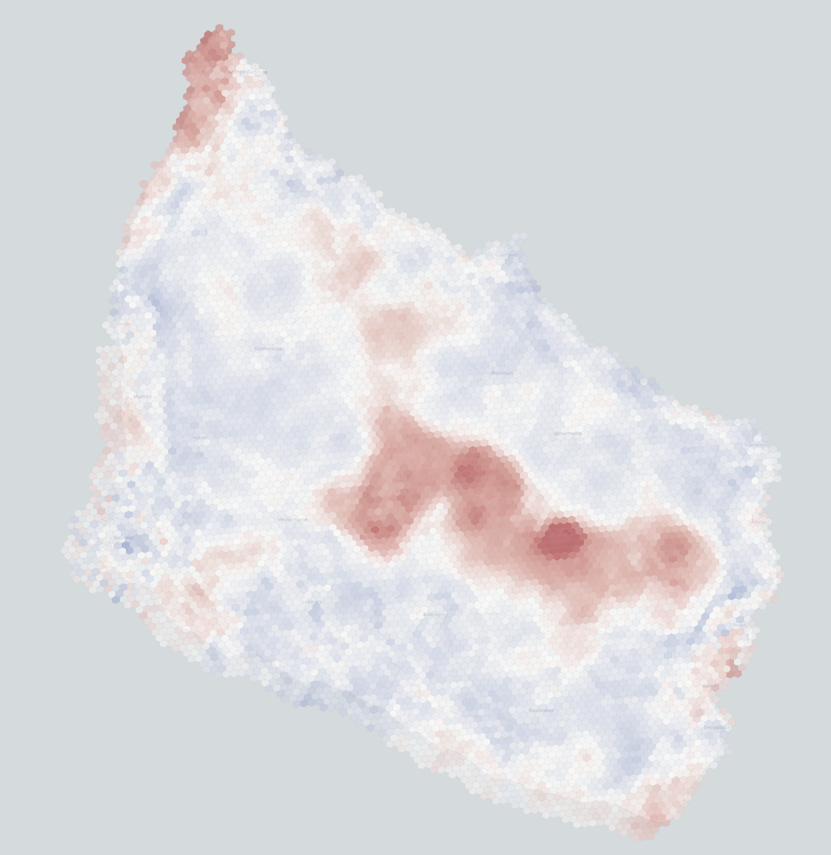 Karta med hexagonbaserad geodataanalys